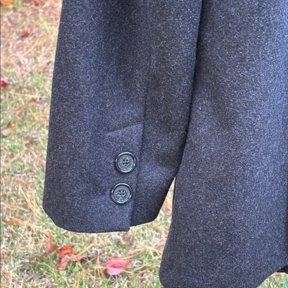J. Crew Wool Blend Double Breasted Peacoat in Charcoal Gray Sz M